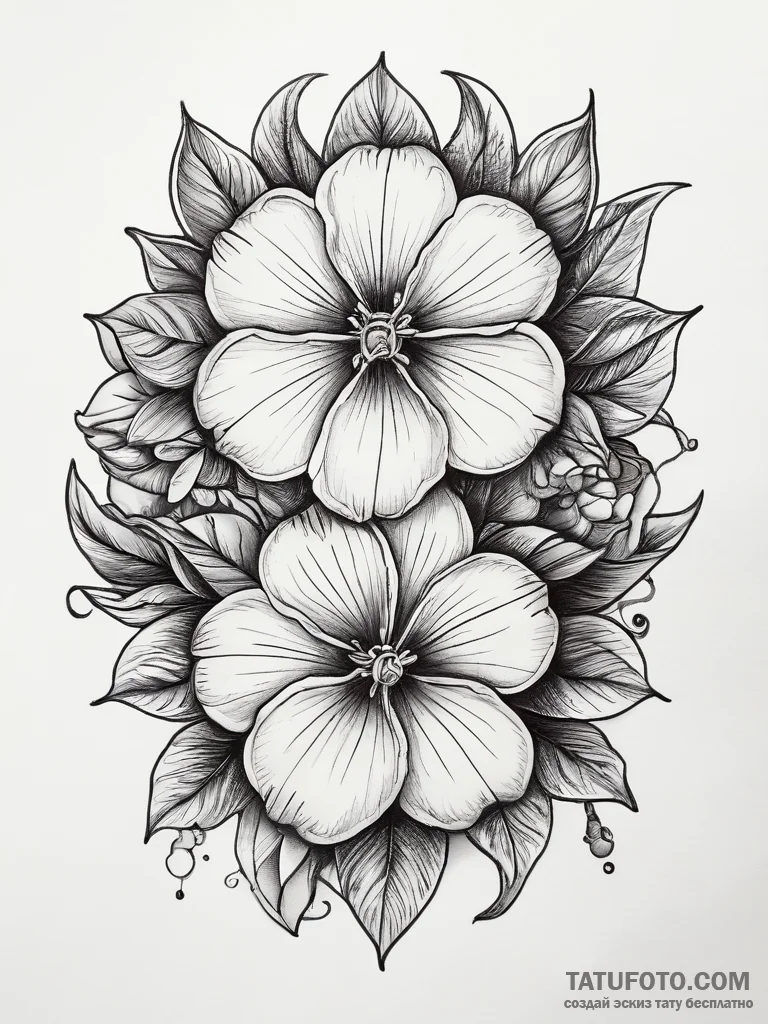 Tattoo sketch primrose, artistic tattoo sketc... - эскиз тату (№1757716368_0, 12.09.2025 22:32) — Tatufoto.com