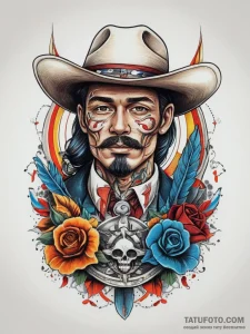 Tattoo sketch rodeo a cowboy hat, tattoo flas... - эскиз тату (№1757716951_0, 12.09.2025 22:42) — Tatufoto.com