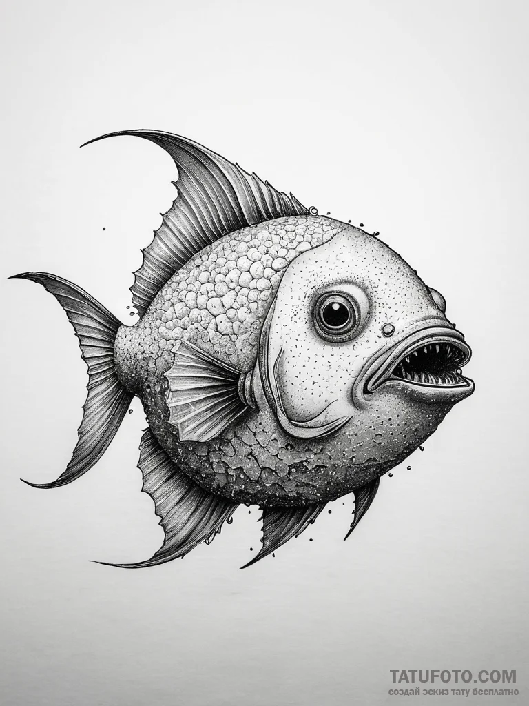 Tattoo sketch anglerfish, tattoo sketch desig... - эскиз тату (№1757718518_0, 12.09.2025 23:08) — Tatufoto.com