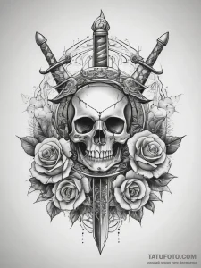 Tattoo sketch dagger, tattoo sketch design, c... - эскиз тату (№1757723622_0, 13.09.2025 00:33) — Tatufoto.com