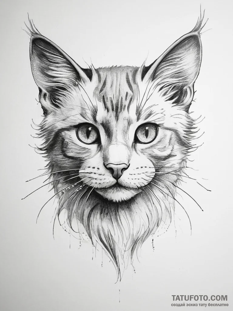 Tattoo sketch playful kitten tattoo, tattoo d... - эскиз тату (№1757725592_0, 13.09.2025 01:06) — Tatufoto.com