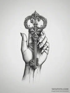 Tattoo sketch hands with a key, tattoo line a... - эскиз тату (№1757725793_0, 13.09.2025 01:09) — Tatufoto.com