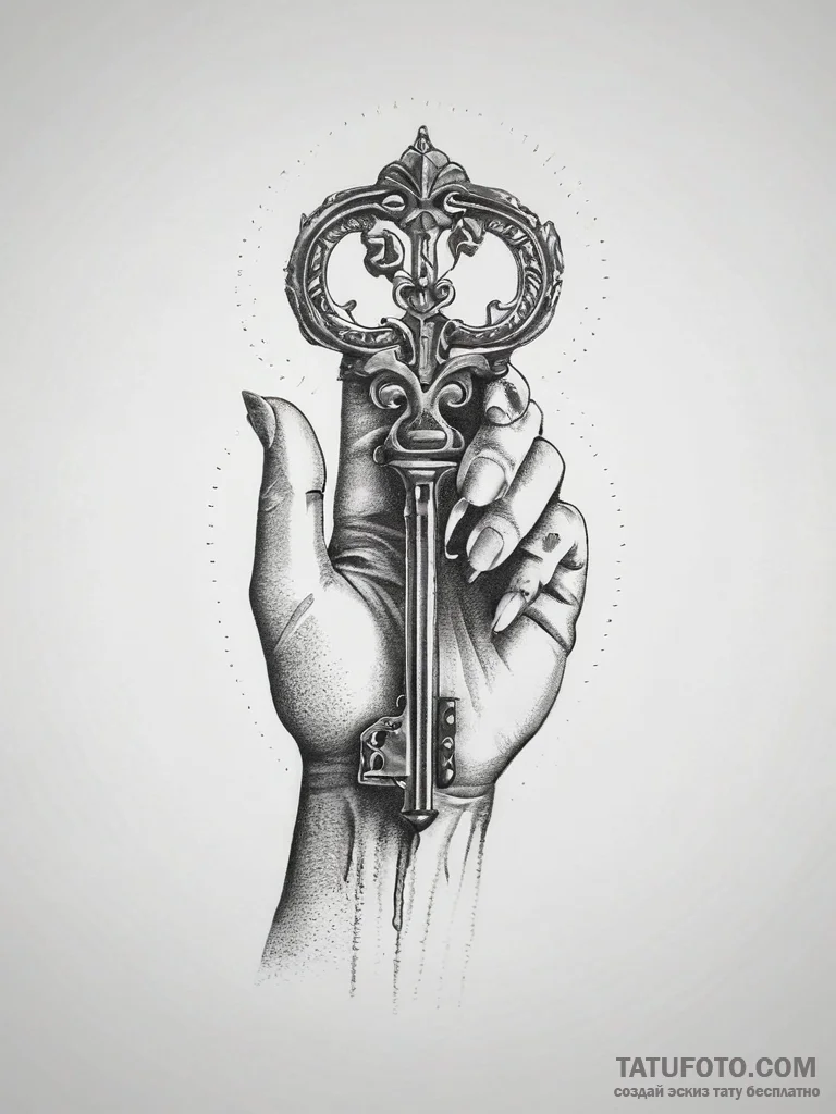 Tattoo sketch hands with a key, tattoo line a... - эскиз тату (№1757725793_0, 13.09.2025 01:09) — Tatufoto.com
