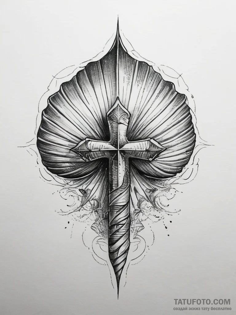 Tattoo sketch seashell, concept art for tatto... - эскиз тату (№1757727956_0, 13.09.2025 01:45) — Tatufoto.com