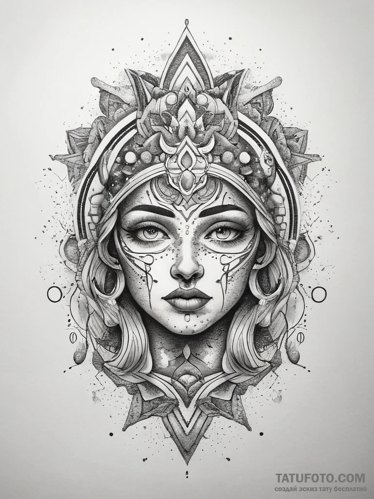 Tattoo sketch cosmic spirit, tattoo sketch de... - эскиз тату (№1757728158_0, 13.09.2025 01:49) — Tatufoto.com