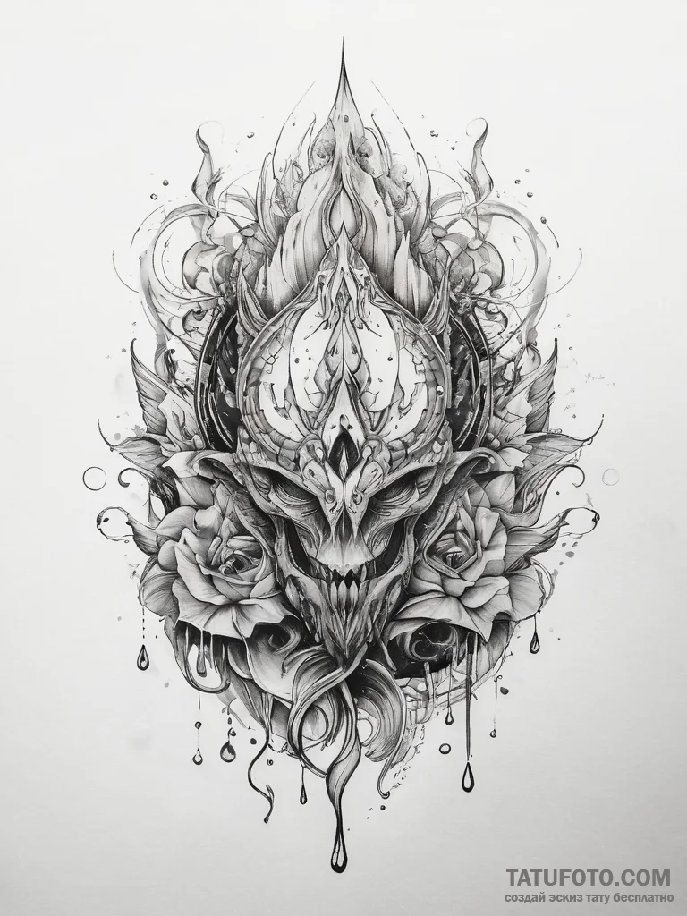 Tattoo sketch water - эскиз тату (№1757728359_0, 13.09.2025 01:52) — Tatufoto.com