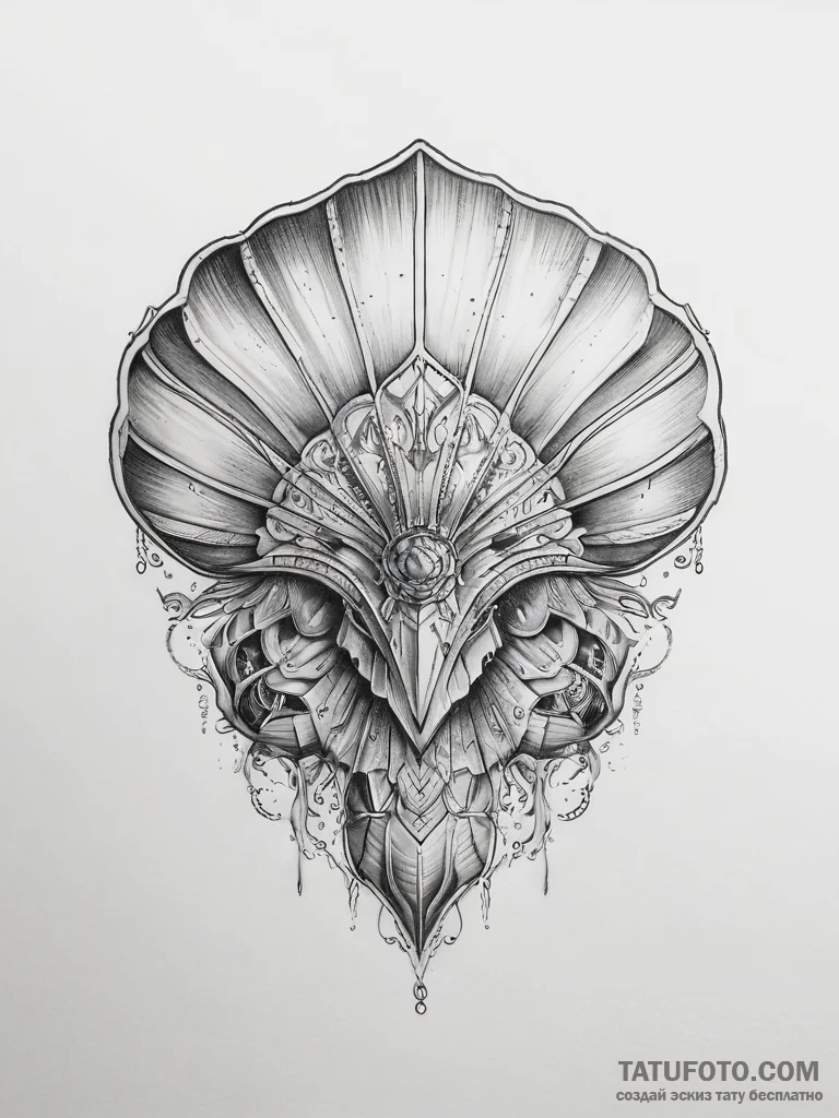 Tattoo sketch shell - эскиз тату (№1757728755_0, 13.09.2025 01:59) — Tatufoto.com