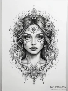 Tattoo sketch divine bond - эскиз тату (№1757770157_0, 13.09.2025 13:29) — Tatufoto.com