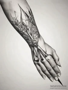 Tattoo sketch hands with a scissors, tattoo s... - эскиз тату (№1757770351_0, 13.09.2025 13:32) — Tatufoto.com