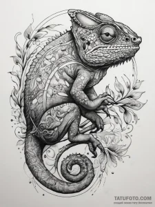 Tattoo sketch chameleon, tattoo drawing outli... - эскиз тату (№1757771318_0, 13.09.2025 13:48) — Tatufoto.com
