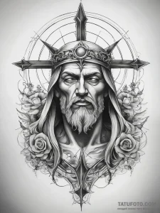 Tattoo sketch holy portrayal - эскиз тату (№1757771511_0, 13.09.2025 13:51) — Tatufoto.com
