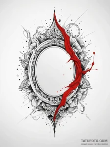 Tattoo sketch broken mirror with a quote, tat... - эскиз тату (№1757773270_0, 13.09.2025 14:21) — Tatufoto.com