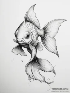 Tattoo sketch goldfish - эскиз тату (№1757774056_0, 13.09.2025 14:34) — Tatufoto.com