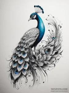 Tattoo sketch peacock tattoo, concept art for... - эскиз тату (№1757775040_0, 13.09.2025 14:50) — Tatufoto.com