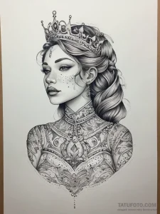 Tattoo sketch princess dress, tattoo sketch d... - эскиз тату (№1757776617_0, 13.09.2025 15:16) — Tatufoto.com