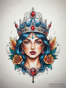 Tattoo sketch tiara tattoo, artistic tattoo s... - эскиз тату (№1757777413_0, 13.09.2025 15:30) — Tatufoto.com
