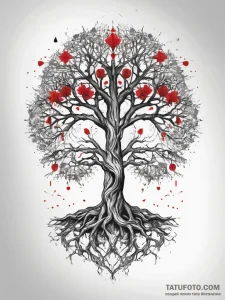 Tattoo sketch yggdrasil tree, ink illustratio... - эскиз тату (№1757778789_0, 13.09.2025 15:53) — Tatufoto.com