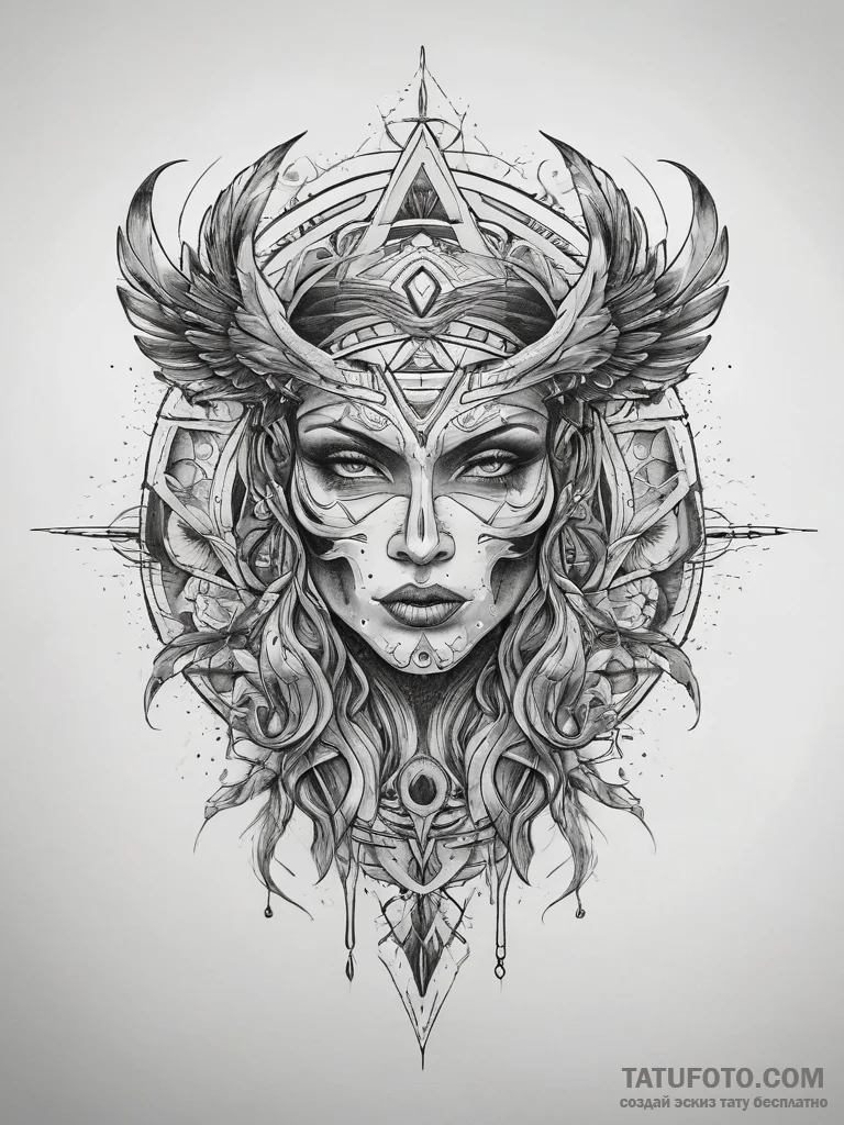Tattoo sketch cosmic identity, tattoo flash s... - эскиз тату (№1757780164_0, 13.09.2025 16:16) — Tatufoto.com