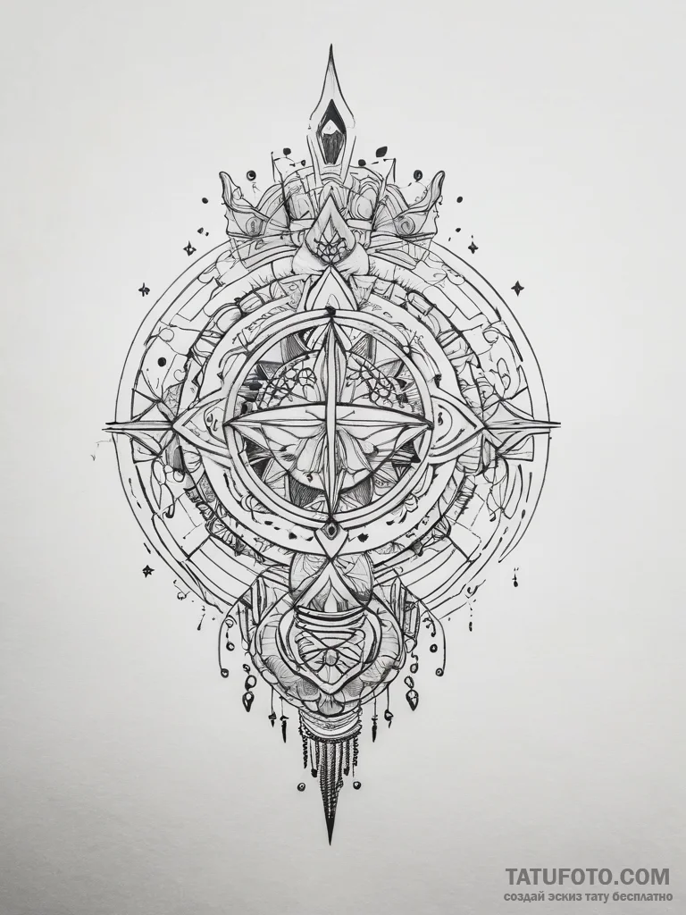 Tattoo sketch cosmic myth, ink illustration f... - эскиз тату (№1757780768_0, 13.09.2025 16:26) — Tatufoto.com