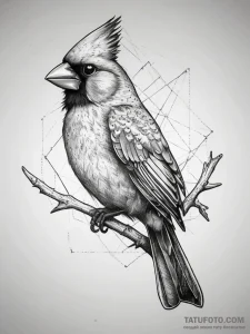 Tattoo sketch cardinal, tattoo sketch design,... - эскиз тату (№1757781956_0, 13.09.2025 16:45) — Tatufoto.com