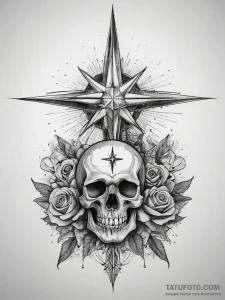 Tattoo sketch mountain with a star, tattoo dr... - эскиз тату (№1757782746_0, 13.09.2025 16:59) — Tatufoto.com