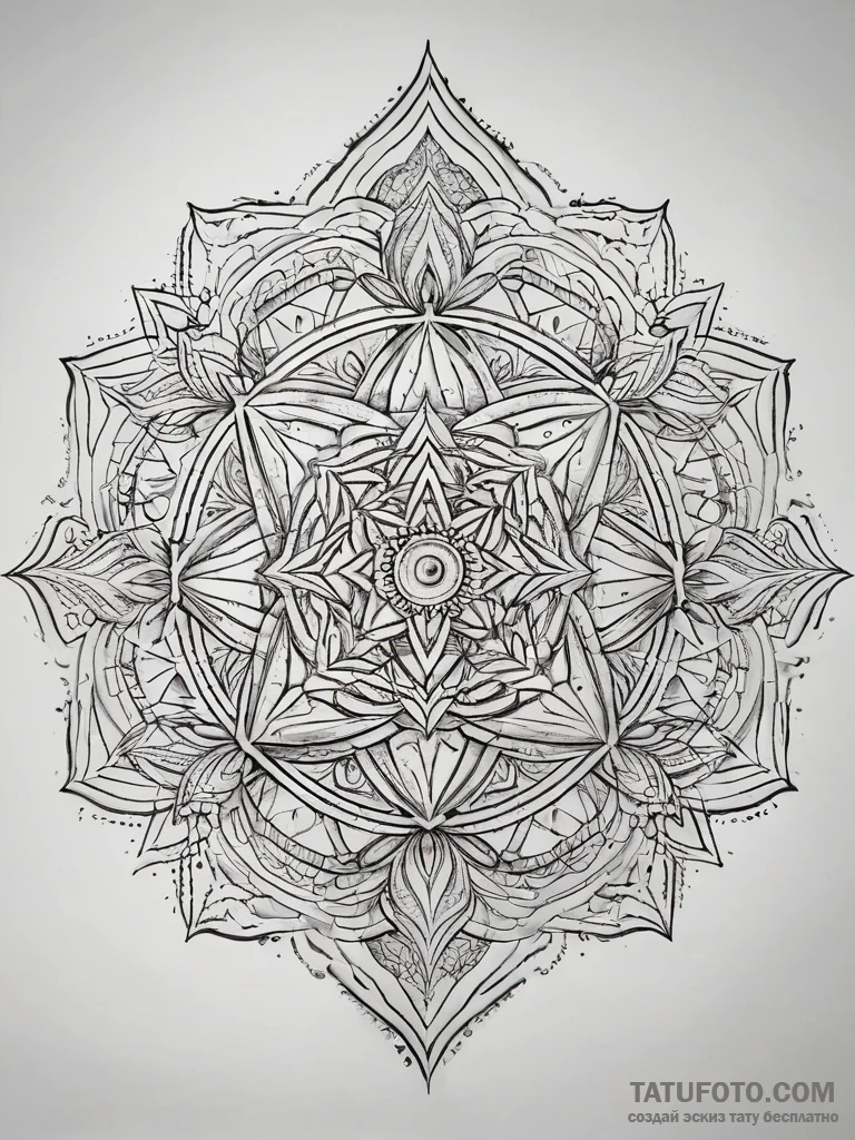 Tattoo sketch sacred source, ink illustration... - эскиз тату (№1757782939_0, 13.09.2025 17:02) — Tatufoto.com
