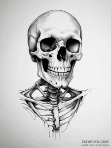 Tattoo sketch skeleton - эскиз тату (№1757783135_0, 13.09.2025 17:05) — Tatufoto.com