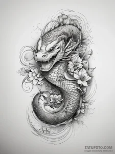 Tattoo sketch electric eel, concept art for t... - эскиз тату (№1757783536_0, 13.09.2025 17:12) — Tatufoto.com