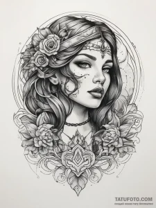 Tattoo sketch desert, artistic tattoo sketch,... - эскиз тату (№1757784518_0, 13.09.2025 17:28) — Tatufoto.com