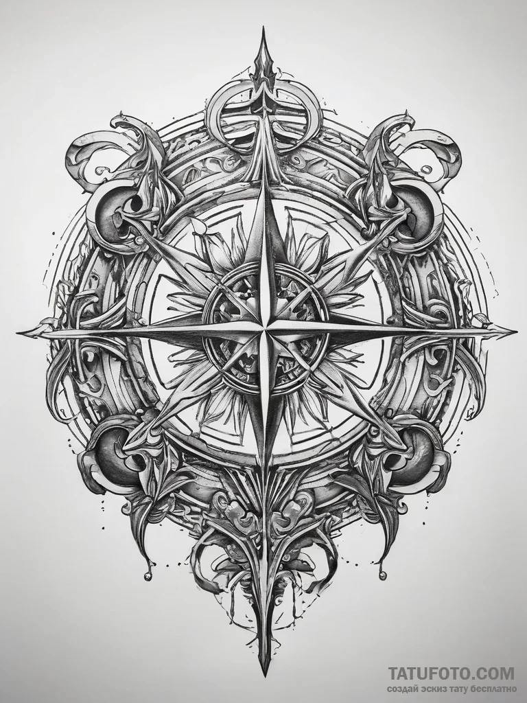Tattoo sketch mystical emblem - эскиз тату (№1757784908_0, 13.09.2025 17:35) — Tatufoto.com