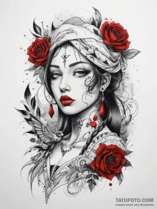 Tattoo sketch sacred figure, tattoo flash she... - эскиз тату (№1757785500_0, 13.09.2025 17:45) — Tatufoto.com