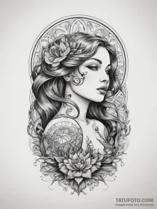 Tattoo sketch siren tattoo, tattoo line art,... - эскиз тату (№1757785894_0, 13.09.2025 17:51) — Tatufoto.com