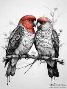 Tattoo sketch love birds on a branch, artisti... - эскиз тату (№1757787264_0, 13.09.2025 18:14) — Tatufoto.com
