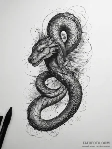 Tattoo sketch serpent from eden, tattoo line... - эскиз тату (№1757787860_0, 13.09.2025 18:24) — Tatufoto.com