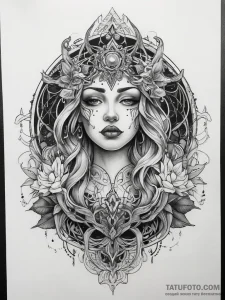 Tattoo sketch mystical representation, tattoo... - эскиз тату (№1757788264_0, 13.09.2025 18:31) — Tatufoto.com