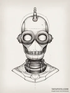 Tattoo sketch futurama bender portrait, conce... - эскиз тату (№1757789439_0, 13.09.2025 18:50) — Tatufoto.com