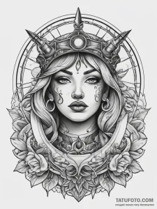 Tattoo sketch divine being, tattoo flash shee... - эскиз тату (№1757789646_0, 13.09.2025 18:54) — Tatufoto.com