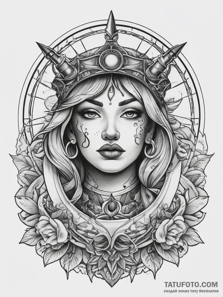 Tattoo sketch divine being, tattoo flash shee... - эскиз тату (№1757789646_0, 13.09.2025 18:54) — Tatufoto.com
