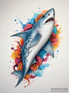 Tattoo sketch angel shark, tattoo line art, v... - эскиз тату (№1757791222_0, 13.09.2025 19:20) — Tatufoto.com