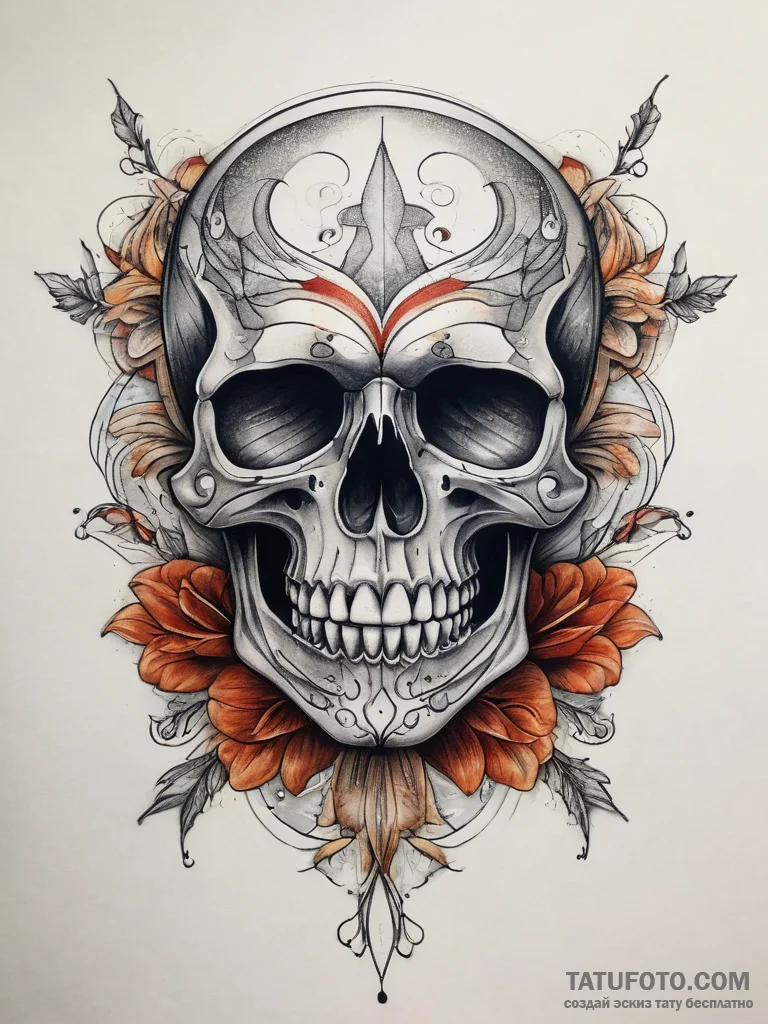 Tattoo sketch realistic череп, tattoo sketch... - эскиз тату (№1757791809_0, 13.09.2025 19:30) — Tatufoto.com