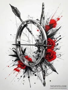 Tattoo sketch archery bow and arrow, tattoo l... - эскиз тату (№1757793568_0, 13.09.2025 19:59) — Tatufoto.com