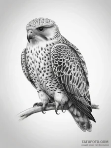 Tattoo sketch gyrfalcon, tattoo line art, dot... - эскиз тату (№1757795129_0, 13.09.2025 20:25) — Tatufoto.com