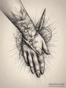 Tattoo sketch hands with a scissors, tattoo s... - эскиз тату (№1757795542_0, 13.09.2025 20:32) — Tatufoto.com