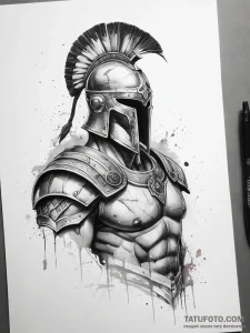 Tattoo sketch gladiator net, concept art for... - эскиз тату (№1757797332_0, 13.09.2025 21:02) — Tatufoto.com