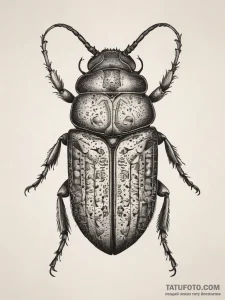 Tattoo sketch carpet beetle, concept art for... - эскиз тату (№1757797936_0, 13.09.2025 21:12) — Tatufoto.com
