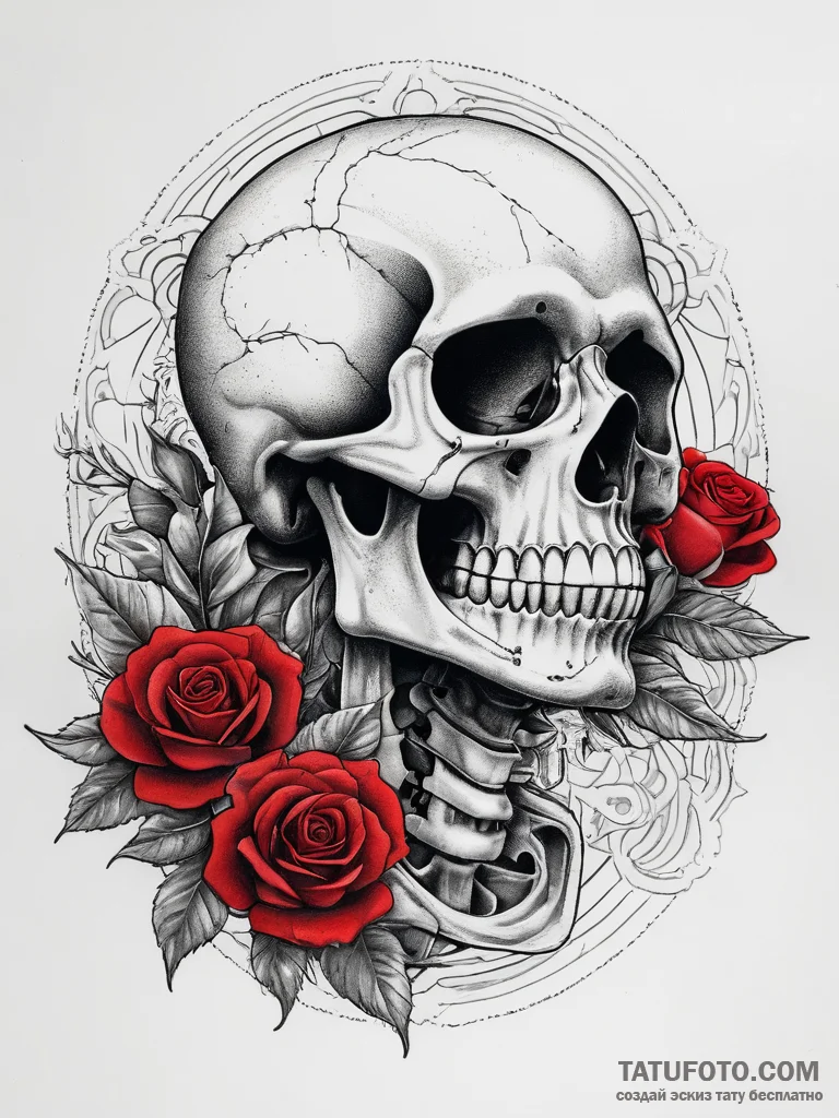 Tattoo sketch skeleton, artistic tattoo sketc... - эскиз тату (№1757798727_0, 13.09.2025 21:25) — Tatufoto.com