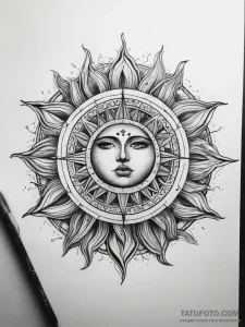 Tattoo sketch sun tattoo - эскиз тату (№1757839109_0, 14.09.2025 08:38) — Tatufoto.com