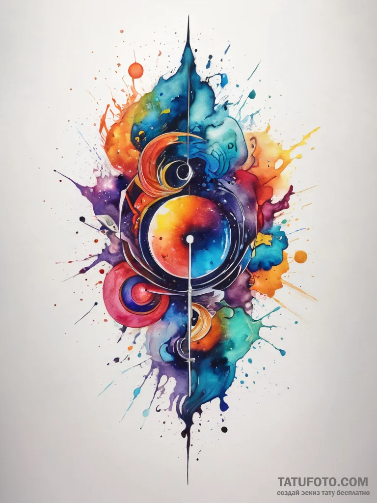 Tattoo sketch cosmic fount, tattoo line art,... - эскиз тату (№1757841461_0, 14.09.2025 09:17) — Tatufoto.com