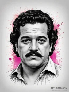 Tattoo sketch pablo escobar with a mustache,... - эскиз тату (№1757843594_0, 14.09.2025 09:53) — Tatufoto.com