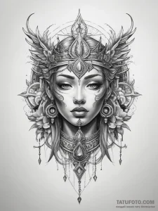 Tattoo sketch sacred kingdom - эскиз тату (№1757844367_0, 14.09.2025 10:06) — Tatufoto.com
